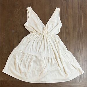 Caution To The Wind Large Cream Sleeveless Mini Dress - NWT